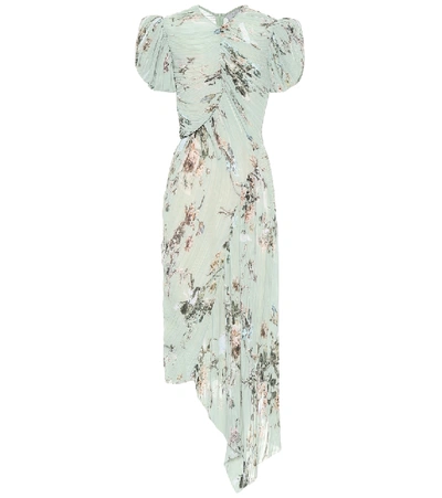 Preen By Thornton Bregazzi Tessa Pleated Georgette Dress In Green | ModeSens