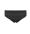 Melissa Odabash Bel Air Ruched Mid-rise Bikini Briefs In Black Ribbed