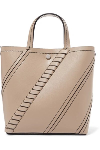 Proenza Schouler Hex Small Paneled Textured-leather Tote In Beige