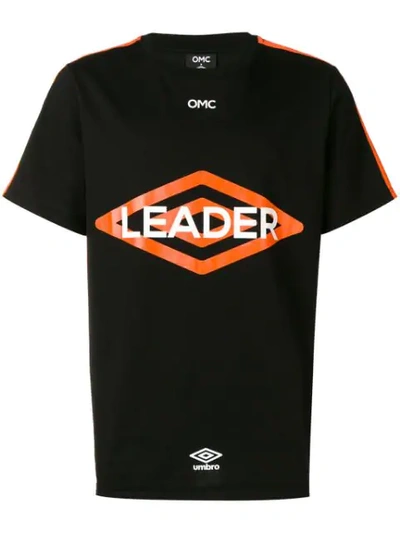 Omc Striped Logo Printed Jersey T-shirt In Black