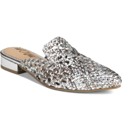 Sam Edelman Women's Clara Woven Leather Mules In Silver/ Pewter Leather