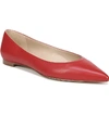 Sam Edelman Women's Sally Pointed Toe Suede Flats In Candy Red Nappa Leather