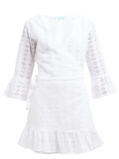 Melissa Odabash Vogue Broderie-anglaise Cotton Wrap Dress In White