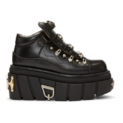 Gucci Koire Oversized Leather Flatform Trainers In 1000 Black