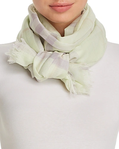 Burberry Giant Check Gauze Scarf In Limestone