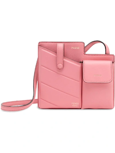 Fendi Bustine Mini Century Calf Crossbody Bag In Pink