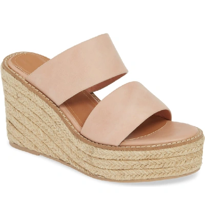 Alias Mae Kaara Espadrille Wedge Sandal In Blush Leather