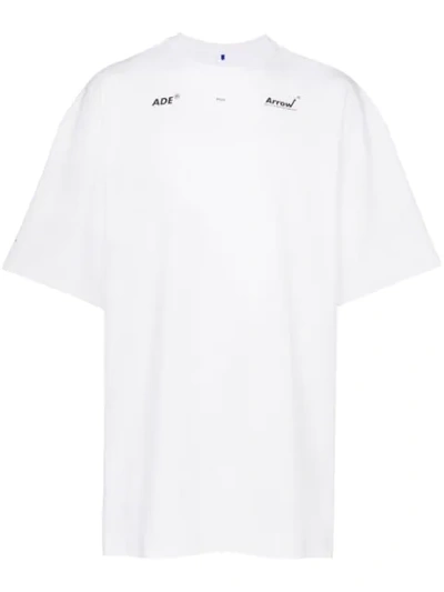 Ader Error Oversized Printed Cotton Jersey T-shirt In White