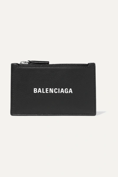Balenciaga Everyday Printed Textured-leather Cardholder In Black