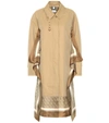 Burberry Printed Silk-paneled Cotton-gabardine Trench Coat In Brown