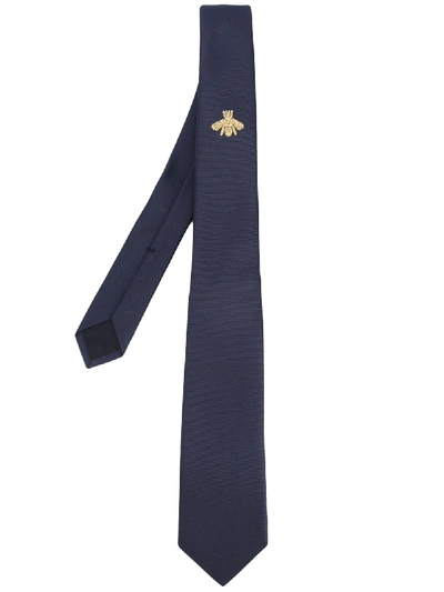 小物 Gucci bee embroidery tie Bee embroidered silk tie in black silk | GUCCI® FR
