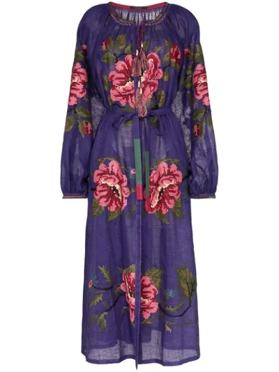 Vita Kin Gypsy Queen Linen Maxi Dress In Purple