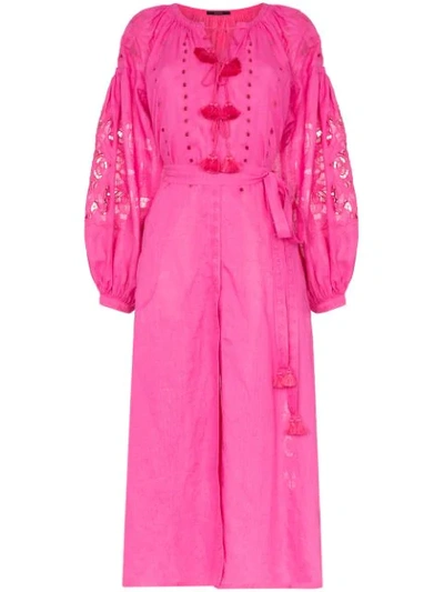 Vita Kin Sunflower Linen Maxi Dress In Pink