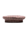 Ruslan Baginskiy Red Logo-embroidered Checked-wool Beret - Multicoloured