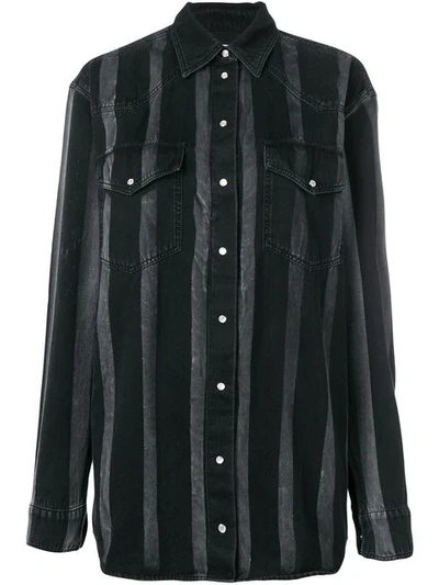 Faith Connexion Striped Shirt Jacket In Black