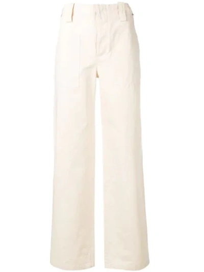 Marni Belted Wide Leg Trousers In Neutrals