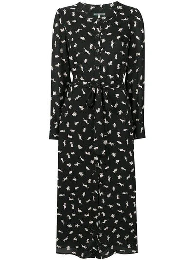 alexa chung shirt dress Alexa Chung Bunny Print Shirt Dress - Black
