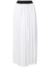 Msgm Pleated Maxi Skirt In White