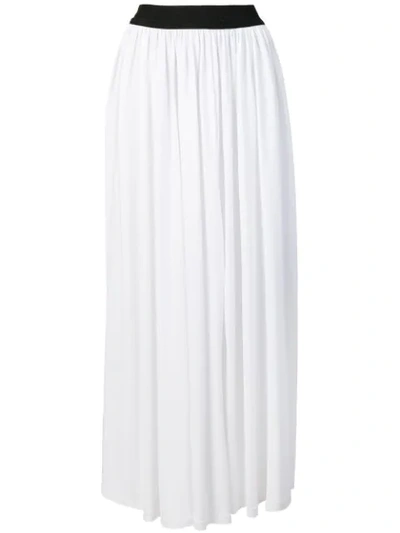 Msgm Pleated Maxi Skirt In White