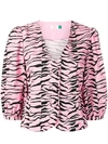 Rixo London Rixo Animal Print Blouse - Pink