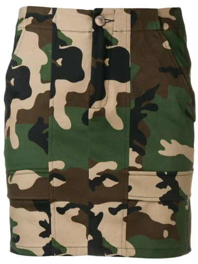 Gcds Camouflage Print Mini Skirt In Green