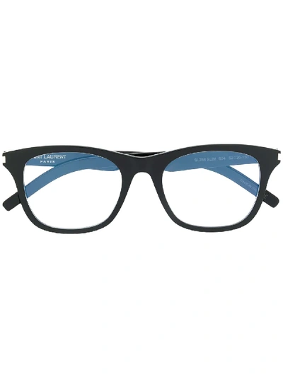 Saint Laurent Eyewear Square Frame Glasses - Black In Black