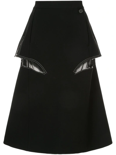 Maison Margiela Décortiqué Midi Skirt In Black