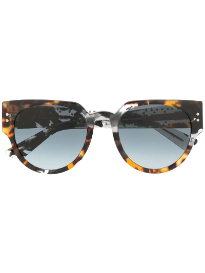 Dior Eyewear 'lady  3' Sonnenbrille Mit Nieten - Braun In Brown