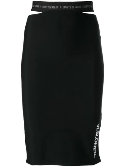 Marcelo Burlon County Of Milan Visione Print Skirt In Black