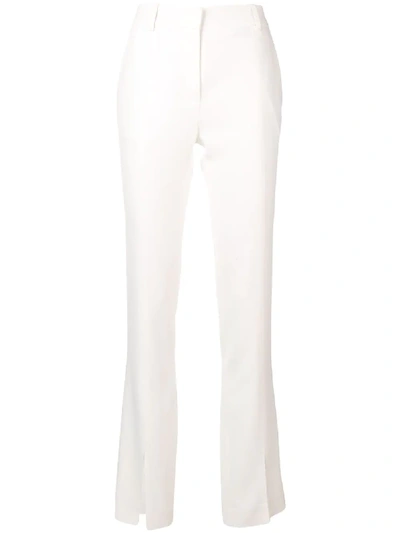 Victoria Beckham Skinny Slit-hem Pants In White