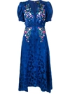 Saloni Floral Dress - Blue