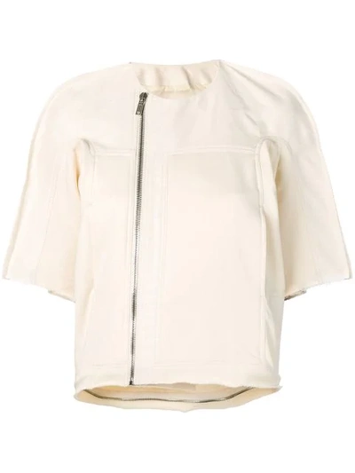 Rick Owens Drkshdw Oversized Short-sleeve Jacket In Neutrals