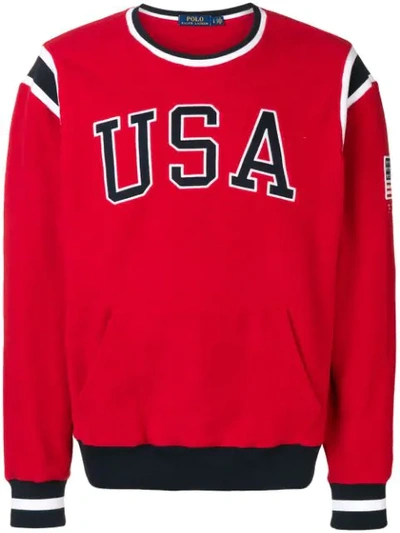 Polo Ralph Lauren 'usa' Pullover In Red