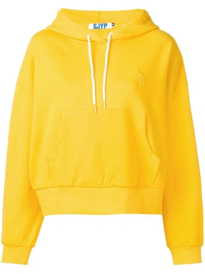Sjyp Cropped Hoodie In Yellow