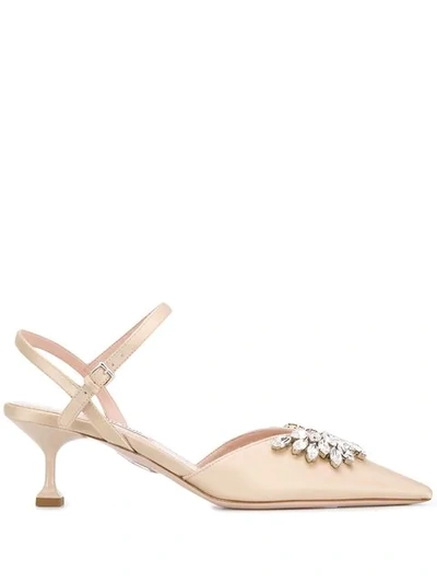 Miu Miu Embellished Toe Pumps - Neutrals