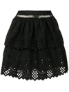 Alberta Ferretti Lace Ruffle Skirt - Black