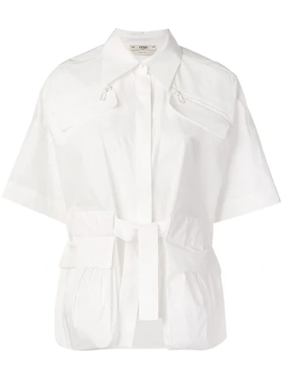 Fendi Tie-waist Shirt In White