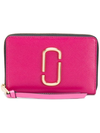 Marc Jacobs Snapshot Standard Small Leather Wallet In Pink
