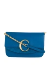 Chloé Logo Plaque Small Shoulder Bag In Blue