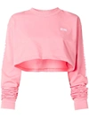 Gcds Cropped Logo Sweatshirt - Pink