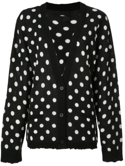 Rta Polka Dot Print Cardigan In Black