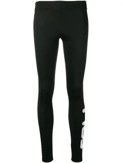 Fila Printed Logo Leggings In Black