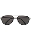 Cartier 60mm Aviator Titanium Sunglasses In Silver