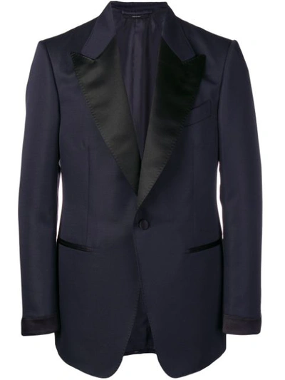 Tom Ford Classic Fitted Blazer In Blue