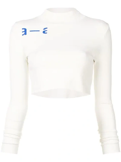 Artica Arbox Cropped Long-sleeved Tee In White