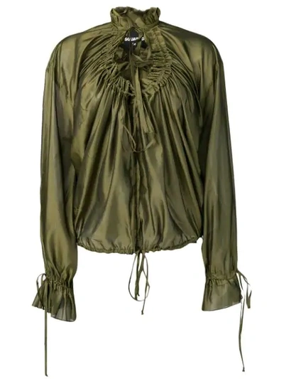 Dsquared2 Ruched Shirt In Green