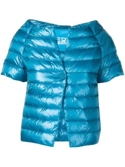 Herno Cropped Puffer Jacket - Blue