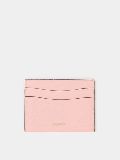 Burberry Grainy Leather Card Case In Pale Ash Rose