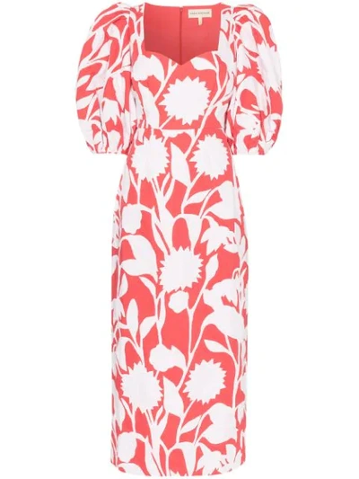 Mara Hoffman Celia Floral Cotton And Linen-blend Dress In White Red