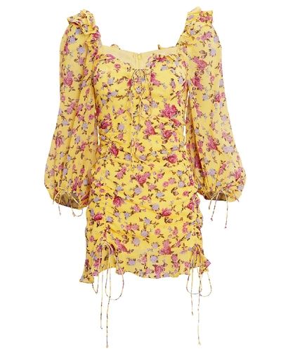 For Love & Lemons Beaumont Floral Silk Mini Dress